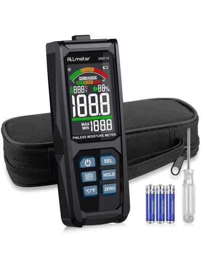 Take to Moisture Meter 20-40mm Analysis Depth with Colour LCD Alarm Function Hold Function Moisture Meter for Walls, Wood, Masonry, Concrete, Plaster, Building Materials
