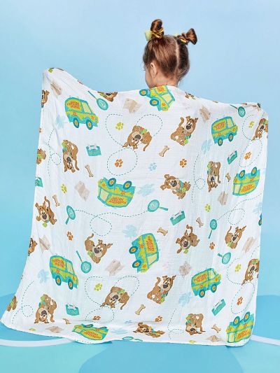 SCOOBY-DOO X SHEIN Soft And Cozy Double-Layered Baby Blanket, Sofa Blanket, Bath Towel, Multi-Purpose