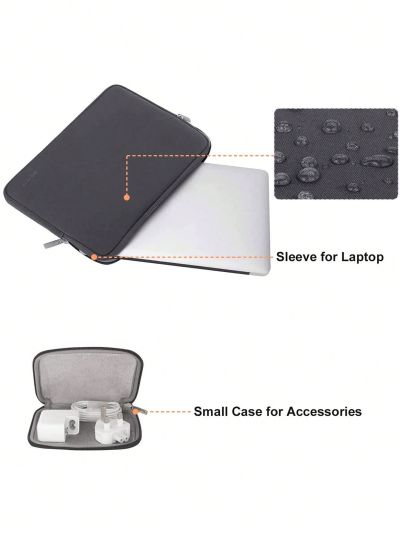 MOSISO Laptop Sleeve Compatible with MacBook Air/Pro, 13-13.3 inch Notebook, Compatible with MacBook Pro 14 inch 2023-2021 A2779 M2 A2442 M1, Neoprene Bag with Small Case