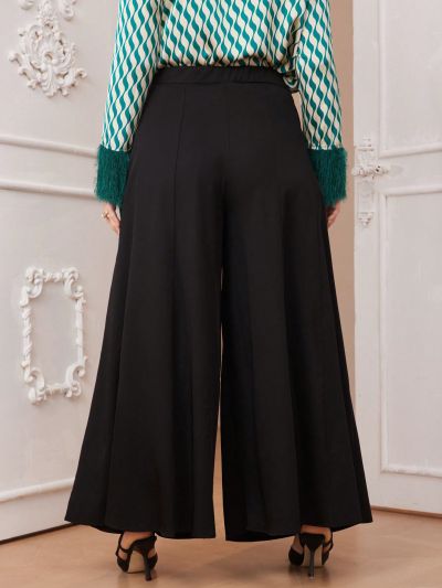 SHEIN Modely Plus Size Women'S Wide Leg Suit Pants