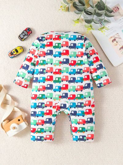 Baby Boy Cute Printed Car Pattern Jumpsuit