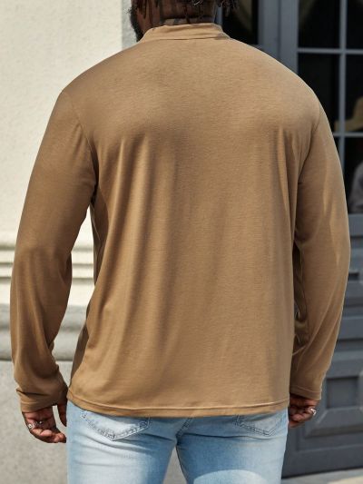 Men'S Plus Size Long Sleeve Polo Shirt