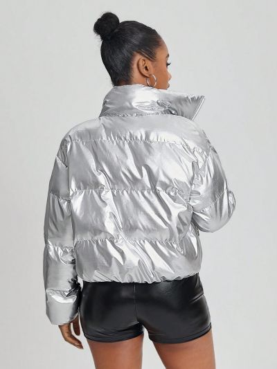 Le freak c est chic Women's Silver Padded Jacket