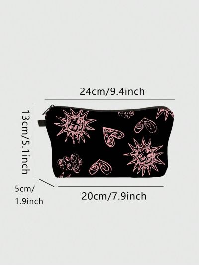 Maria Clara Maia Sun & Heart Printed Cosmetic Storage Bag