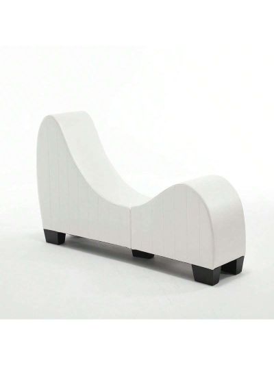 OSQI Yoga Chaise Lounge Collection for Stretching & Relaxation Modern Faux Leather Curved Sofa, Modern Faux Leather Curved Sofa, Living Room Bedroom Accent