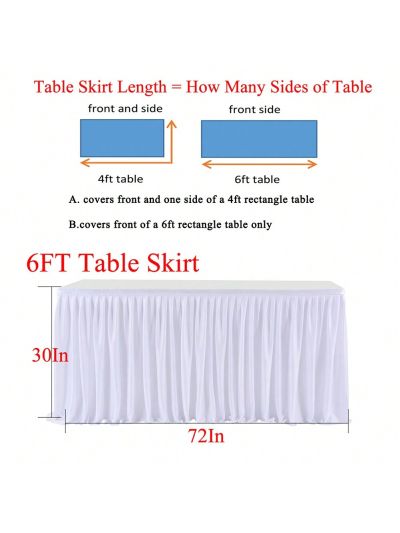 Table Skirt Pleated Ruffle Tablecloth For Wedding Birthday Party Baby Shower Table Decoration