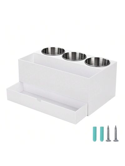 Hair Tool Organizer Wall Mount,Organize Your Hair Tools with 3 Removable Cups,Versatile Storage Space for Home Bathroom, Hair Salon, Beauty Center