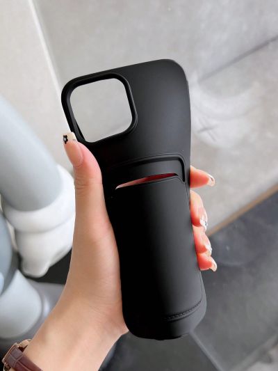 Tpu Integrated Card Holder Phone Case Compatible With Apple Iphone