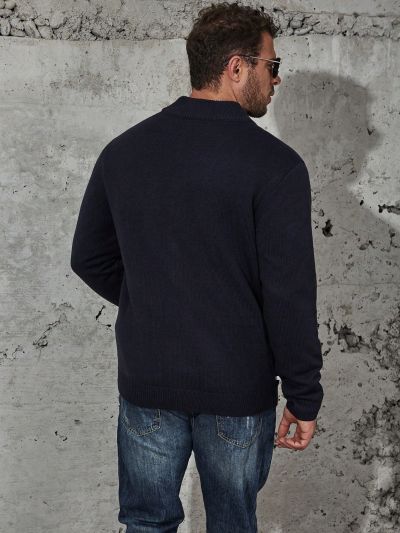 Extended Sizes Men Plus Solid Button Front Cardigan