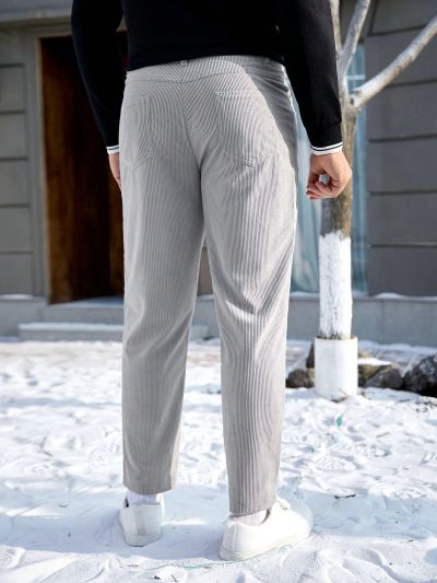 SHEIN Men's Corduroy Dress Pants