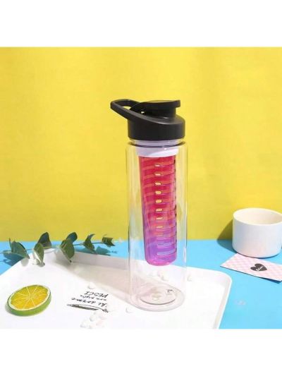 1pc Creative Fruit Infuser Bottle, Stylish Sports Bottle, Cute And High-value Student Water Bottle, Large Capacity Outdoors Portable Cup For Men And Women Fitness And Travel, With Filter Net, For Home, Gym, And Outdoor Activities