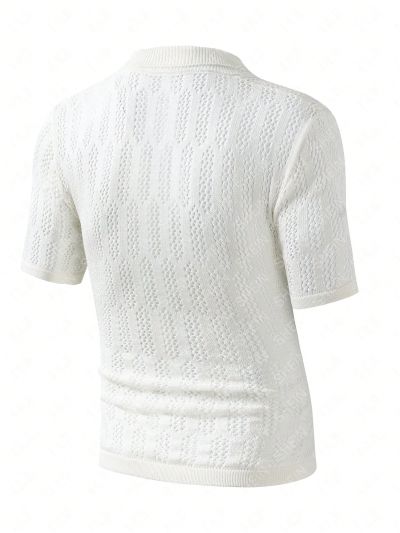 Men's Knit Top With Eyelet Detailing