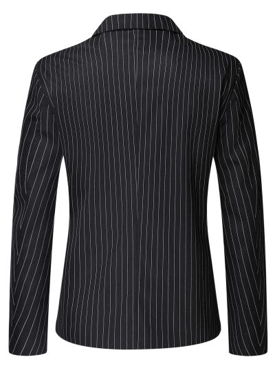 Manfinity Men 1pc Striped Print Single Button Blazer