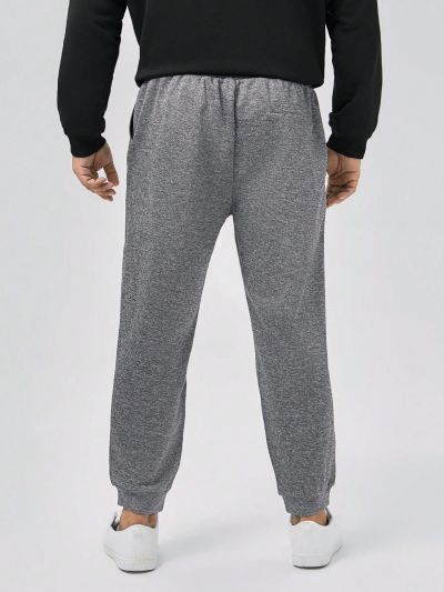 SHEIN Extended Sizes Men Plus Drawstring Waist Seam Detail Sweatpants