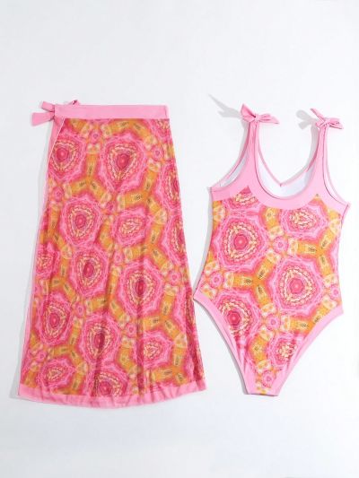 Teen Girls' Printed Swimsuit Set