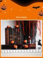 Halloween Decorative Led Electronic Candle Light With Spider Design, Table Lamp, Horrible Atmosphere, Built-in Battery