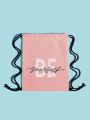 Letter Graphic Drawstring Backpack