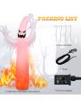 Costway 12 Ft Halloween Inflatable Ghost Yard Decoration w/ Built-in LED Lights