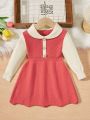 Infant Girls' Contrast Color Knit Sweater Dress