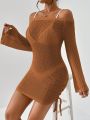 SHEIN Essnce Off Shoulder Cover Up Dress (bikini Not Included)