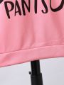 Little Girls' Cute Letter Printed Long Sleeve Hooded Sweatshirt, Spring Autumn Winter