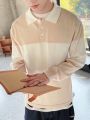 Manfinity Hypemode Polo Collar Colorblock Men's Sweater