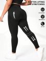 Yoga Futuristic Plus Size Women's Yoga Fitness Sports Leggings
