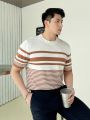 Men's Striped Short Sleeve Knitwear