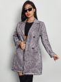 SHEIN SXY Women'S Belted Trench Coat With Double Breasted Closure