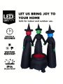 6 FT Tall Halloween Inflatable Three Witches Around Cauldron with Flame Light Inflatable Yard Decoration Blow Up Inflatables with Build-in LEDs for Halloween Party Indoor, Outdoor Decorations