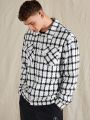 Men Plaid Flap Pocket Shacket