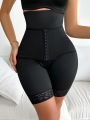 Women's High Waist Lace Splice Front Button Closure Body Shaper Underwear