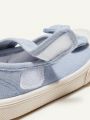 Cozy Cub Girls' Light Blue Bowknot Canvas Flat Cute Comfortable Casual Princess Shoes