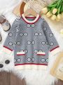 Baby Girls' Knitted Sweater Dress With Bow Detail