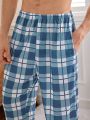 Men's Plaid Pattern Lounge Pants With Pockets