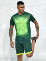 Football Men's Gradient Short Sleeve Soccer Uniform