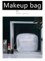 Eva Waterproof Cosmetic Bag With Large Capacity, Portable, Semi-transparent, Sandblasted, For Toiletries, Travel, Swimming, Cosmetics Storage Etc.