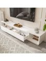 TV Stand with 3 Drawers, Modern Extendable TV Stand in Stretch for TVs up to 120