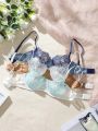 SHEIN 3pcs Floral Lace Underwire Bra