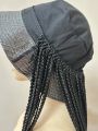 Ombre Braided Synthetic Wig Braiding Box Braids Hair Extensions With Summer Foldable Bucket Hat