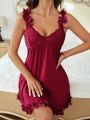 Appliques Lace Insert Cami Nightdress