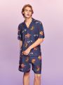 SCOOBY-DOO X SHEIN Men's Cartoon Heart & Letter Print Homewear Set