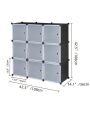 1 Set Of Storage Organizer Diy 9-cube Storage Shelving With Doors For Bedroom Living Room