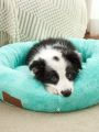 PETSIN Green Short Plush Warm Deep Sleep Pet Bed Round Cushion, Suitable For Cats And Dogs, Removable And Washable