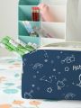 1pc Cartoon Astronaut Pattern Pencil Bag, Portable Stationery Bag For Middle High College School & Office