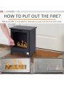 HOMCOM Freestanding Ethanol Fireplace Stove, Burns up to 3 Hours, Black
