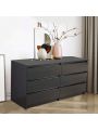 6 Drawer Double Dresser, Black