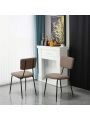 Dining Room Chairs Set of 2, Modern Comfortable Feature Chairs with Faux Plush Upholstered Back and Chrome Legs, Kitchen Side Chairs for Indoor Use Home, Apartment