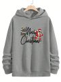 Manfinity Men's Loose Fit Slogan Printed Santa Claus Hoodie