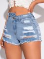 Women'S Distressed Denim Shorts